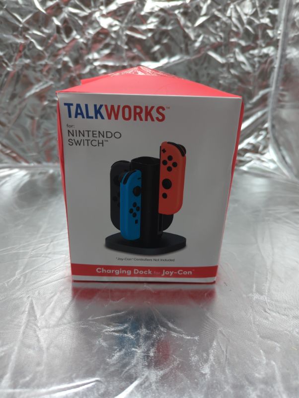 Photo 2 of TALK WORKS Joy-Con Charger Dock For Nintendo Switch Gaming Controllers - 4-Remote Docking Charging Station,USB Compatible w/ Switch OLED (Black) Black Dock
