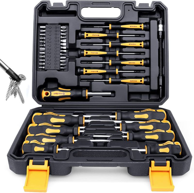 Photo 1 of Magnetic Screwdrivers Set with Case, Amartisan 42-piece Includs Slotted, Phillips, Hex, Pozidriv,Torx and Precision Screwdriver Set Tools for Men - Product May Differ In Color/Case

