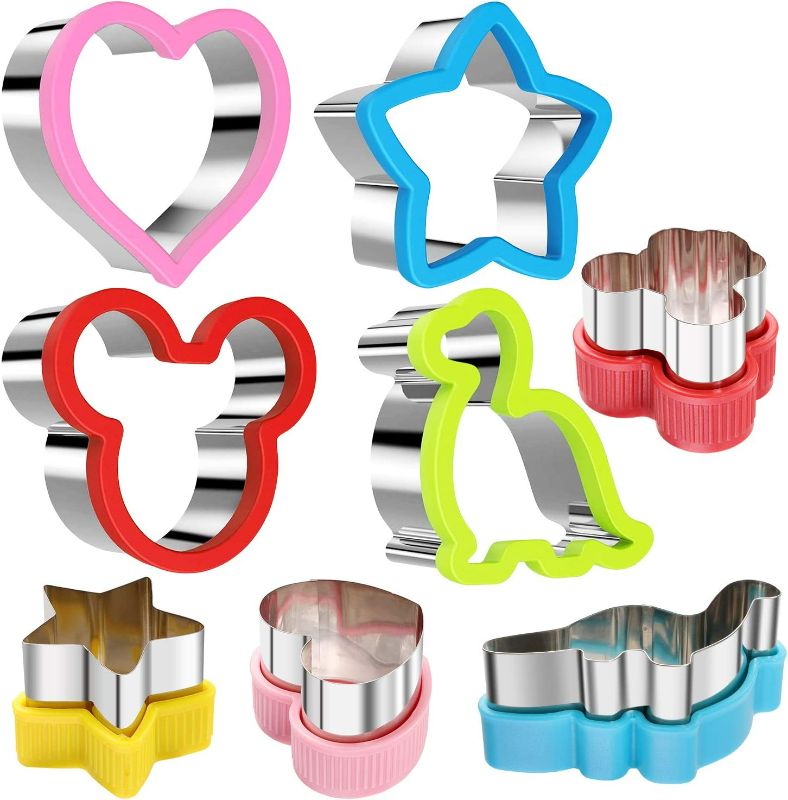 Photo 1 of Magigift Stainless Steel Sandwiches Cutter set, Dinosaur & Heart & Star Shapes Sandwiches Cutter Cookie Cutter -Food Grade Cookie Cutter Mold for Kids (Big+Medium, 8pack)
