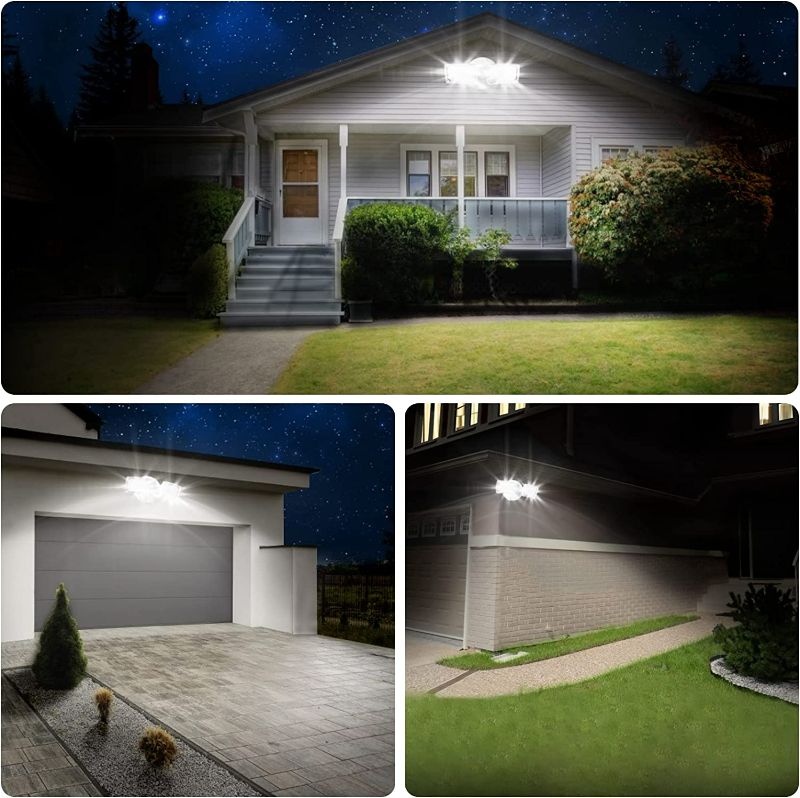 Photo 4 of LEPOWER 3000LM LED Flood Light Outdoor, Switch Controlled LED Security Light, 28W Exterior Lights with 2 Adjustable Heads, 5500K, IP65 Waterproof for Garage, Yard, Patio
