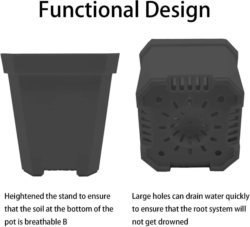 Photo 3 of EBaokuup 30PCS Plant Nursery Pots with Humidity Dome, Small Plastic Square Flower Pot Planting Container, Plastic Gardening Pot
