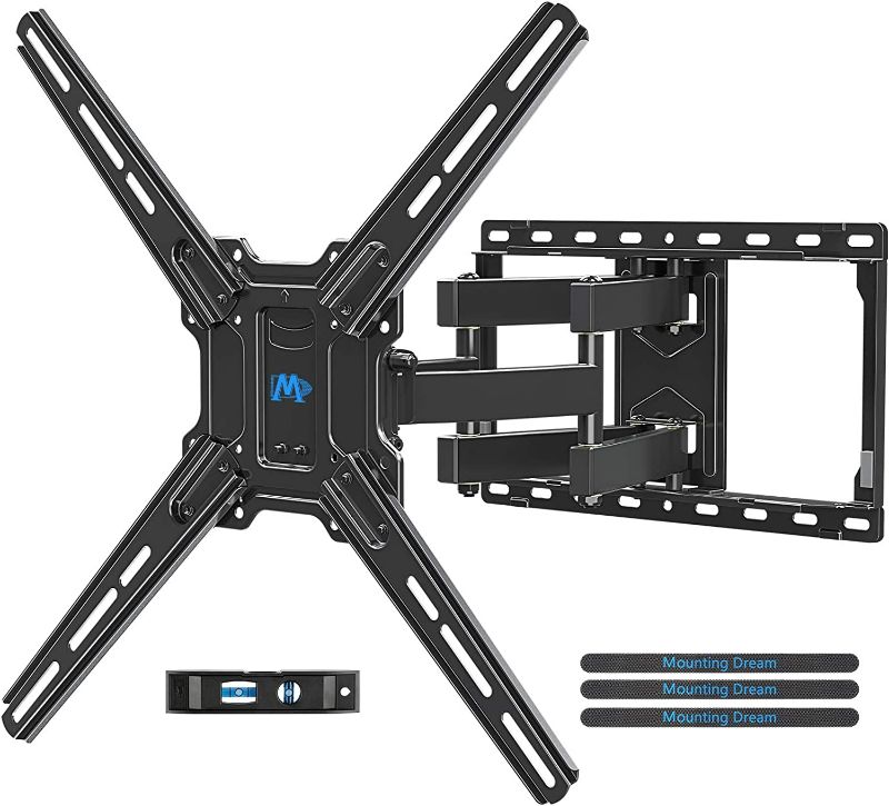 Photo 1 of Mounting Dream Full Motion TV Wall Mount for 42-75 Inch Flat Screen/Curved TVs, Heavy Duty Wall Mount TV Bracket with Swivel Articulating Dual Arms, VESA 600x400mm, 100 lbs MD2656
