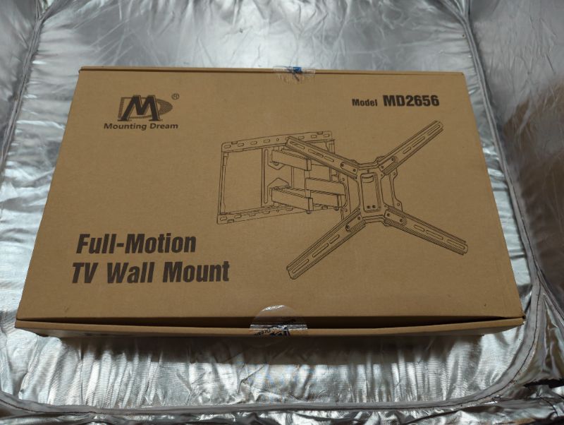 Photo 5 of Mounting Dream Full Motion TV Wall Mount for 42-75 Inch Flat Screen/Curved TVs, Heavy Duty Wall Mount TV Bracket with Swivel Articulating Dual Arms, VESA 600x400mm, 100 lbs MD2656
