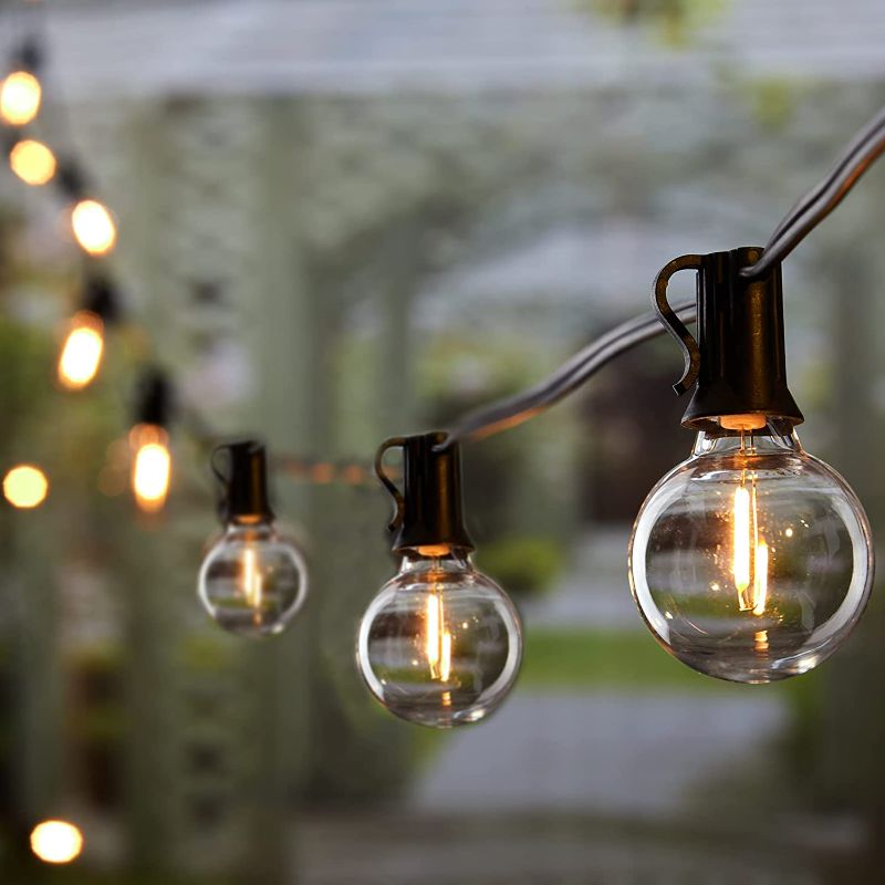 Photo 1 of Brightown Outdoor String Lights - 50 Ft Waterproof LED Patio Lights with 25 G40 Globe Bulbs, All Weatherproof Hanging Lights for Outside Backyard Porch Party Decoration
