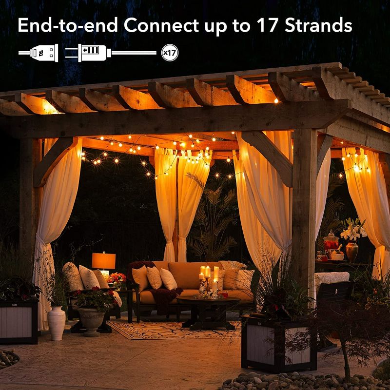 Photo 3 of Brightown Outdoor String Lights - 50 Ft Waterproof LED Patio Lights with 25 G40 Globe Bulbs, All Weatherproof Hanging Lights for Outside Backyard Porch Party Decoration

