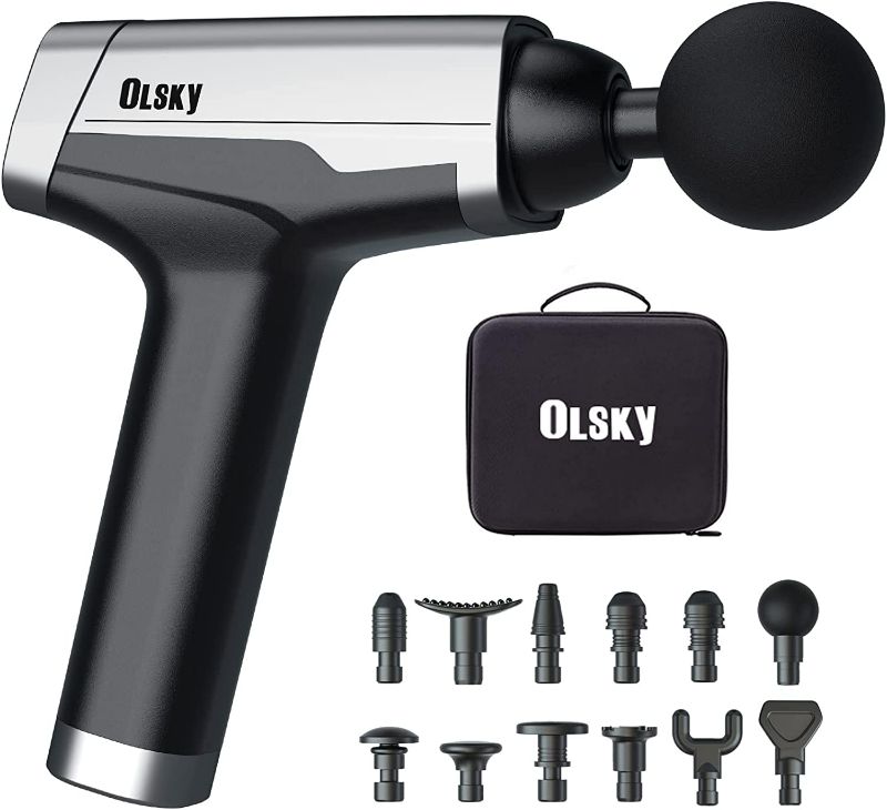 Photo 1 of OLsky Massage Gun, Handheld Deep Tissue Massager for Pain Relief, Back Massager, Electronic Shoulder Massager, Portable Quiet Handheld Relaxation Sport Massager
