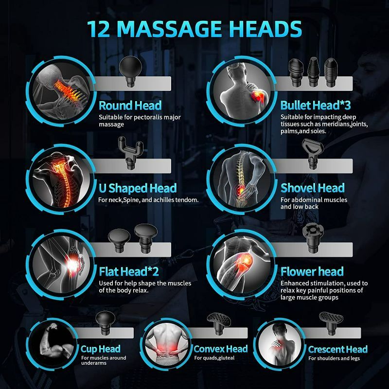 Photo 4 of OLsky Massage Gun, Handheld Deep Tissue Massager for Pain Relief, Back Massager, Electronic Shoulder Massager, Portable Quiet Handheld Relaxation Sport Massager
