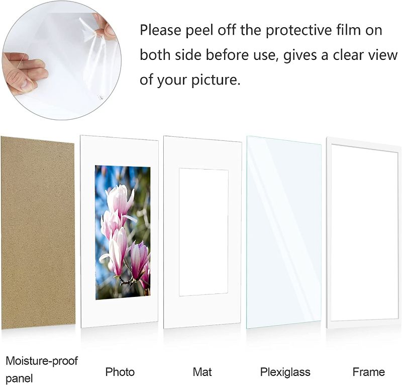 Photo 3 of HappyHapi 8x10 Inch Picture Frames, Set of 6 Wooden Picture Frames, Tabletop or Wall Display Decoration for Photos, Paintings, Landscapes, Posters, Artwork (White)
