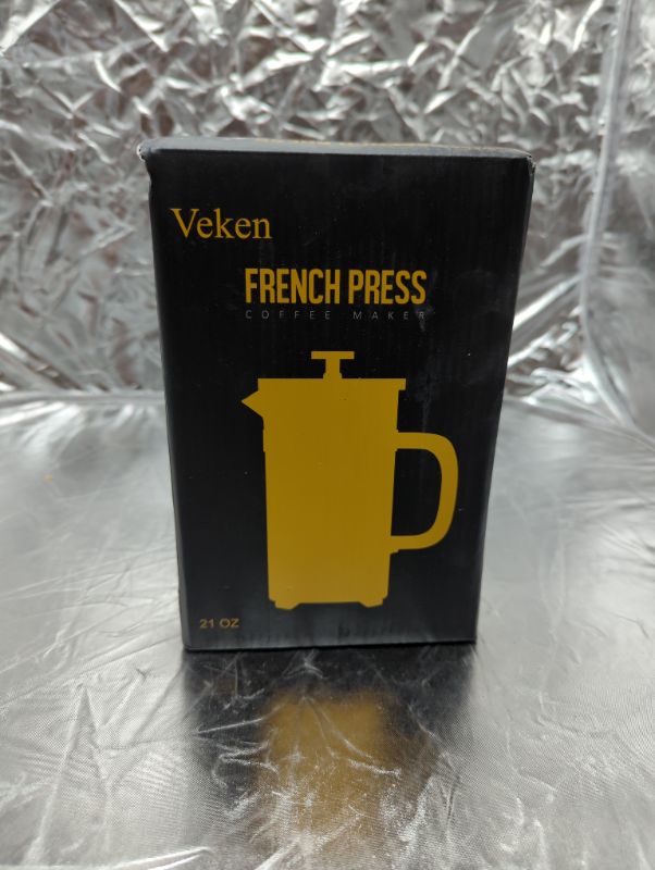Photo 5 of Veken French Press Coffee & Tea Maker, 304 Stainless Steel Heat Resistant Borosilicate Glass Coffee Press, Durable Easy Clean 100% BPA Free, 21oz, Copper

