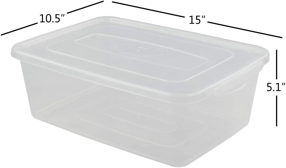 Photo 1 of Jekiyo Clear Plastic Storage Bin, 14 Quart Latching Box Container with Lid, 2 Pack

