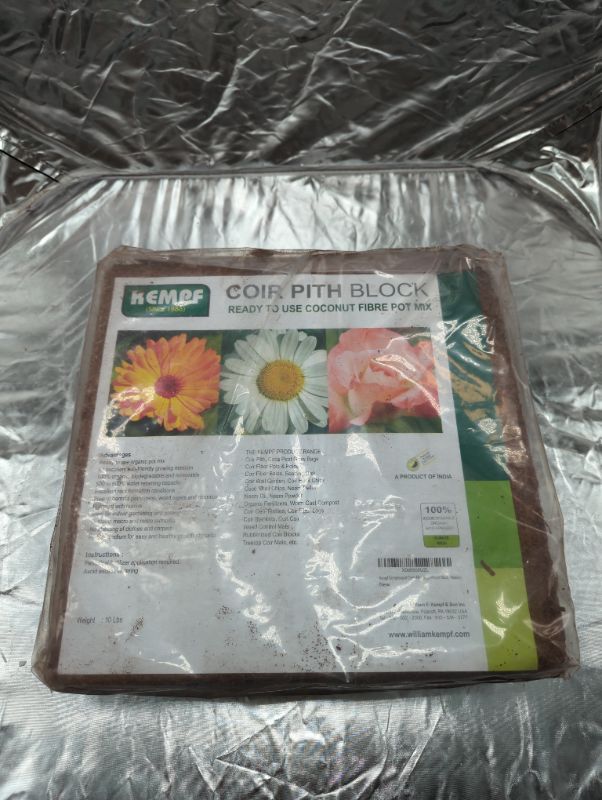 Photo 4 of Kempf Compressed Coco Coir Pith Block, 10 Pound Block, Natural Potting Mix, Expands to 18 Gallons
