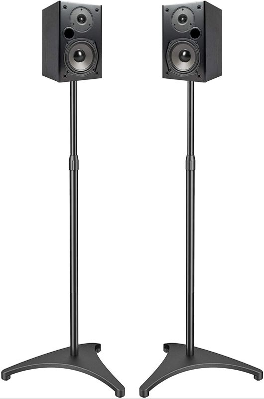 Photo 1 of PERLESMITH Speaker Stands Height Adjustable 19.29-44.29 Inch with Cable Management, Hold Satellite Speakers and Small Bookshelf Speakers up to 9lbs -1 Pair
