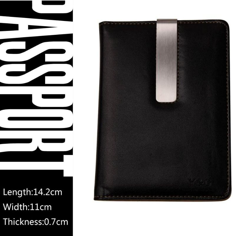Photo 2 of Y&G PW1002 Black Brown Handmade Fabric Excellent Formal Wear Travel Cover Classic Gift Ideas Passport Holder Money Clip + Fashion Luggage Tag
