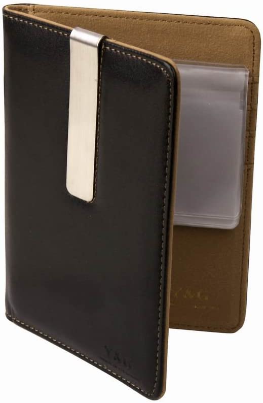 Photo 1 of Y&G PW1002 Black Brown Handmade Fabric Excellent Formal Wear Travel Cover Classic Gift Ideas Passport Holder Money Clip + Fashion Luggage Tag
