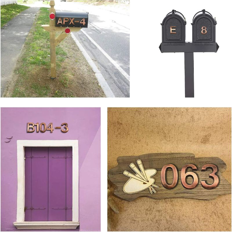 Photo 3 of 2.75 Inch Adhesive House Numbers, Mailbox numbers, Street Door Numbers, Self-stick Address Signs for Apartments, Double Bronze Letter O
