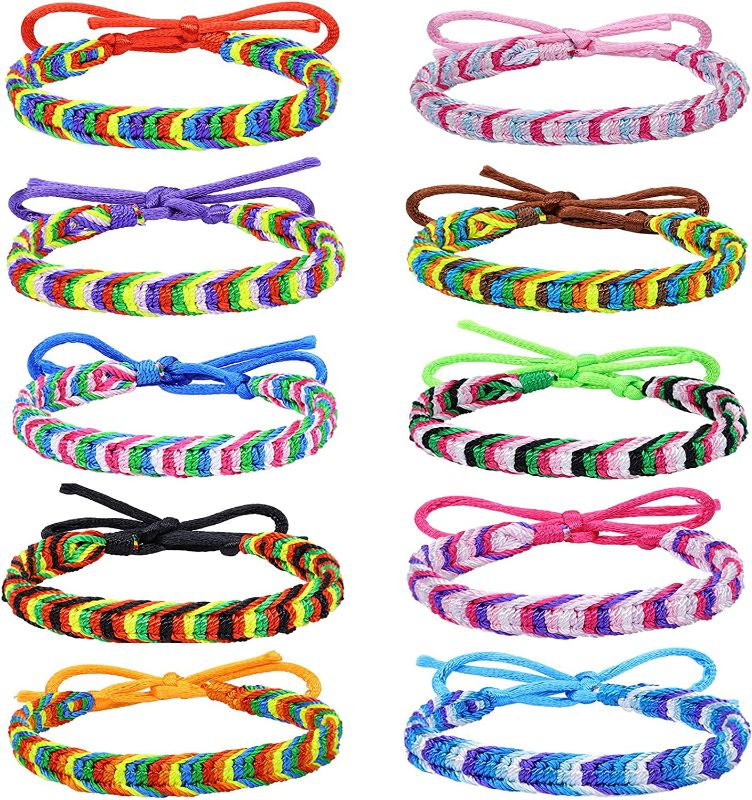 Photo 1 of Carede Braided Woven Friendship Bracelets for Girls and Boys String Rope Best Friend Bracelets for Women and Men Handmade Adjustable Cord Boho Bracelets for BFF Friendship Relationship Boyfriend Girlfriend Valentines Gift,Pack of 20