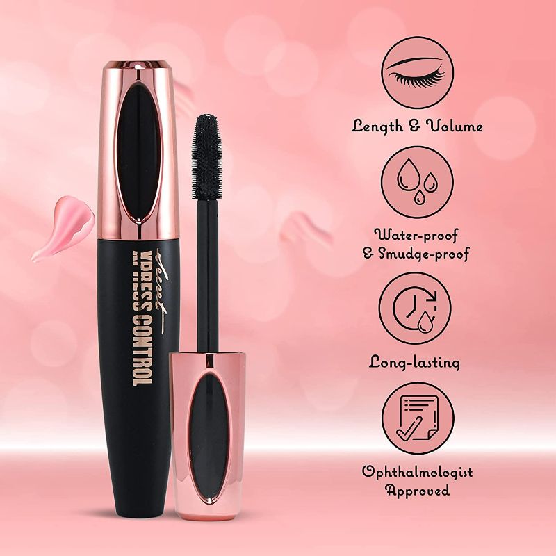 Photo 4 of Secret Xpress Control 4D Silk Fiber Lash Mascara, Lengthening and Thick, Volume, Long Lasting, Waterproof & Smudge-Proof, All Day Full, Long, Thick, Smudge-Proof Eyelashes
