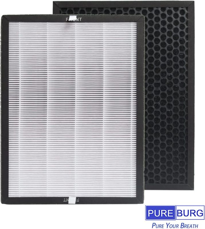 Photo 3 of PUREBURG 2-Pack Replacement 2-IN-1 HEPA Filters Compatible with Aiper KJ200 and FAMREE FA500 Air Purifiers
