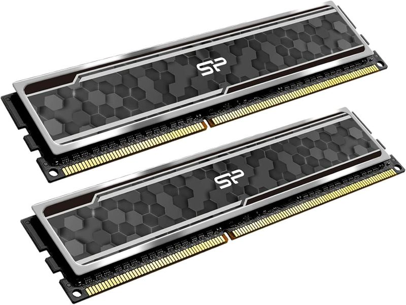 Photo 1 of Silicon Power Value Gaming DDR4 RAM 16GB (8GBx2) 3200MHz (PC4 25600) CL16 1.35V Desktop Memory Module with Heatsink Camouflage Grey SP016GXLZU320BDAJ5
