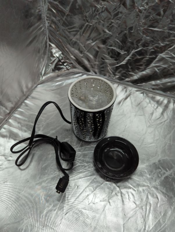 Photo 2 of Black Ceramic Wax Warmer - with Tray - Light Bulb Included