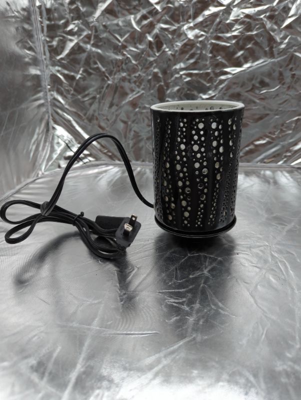 Photo 1 of Black Ceramic Wax Warmer - with Tray - Light Bulb Included