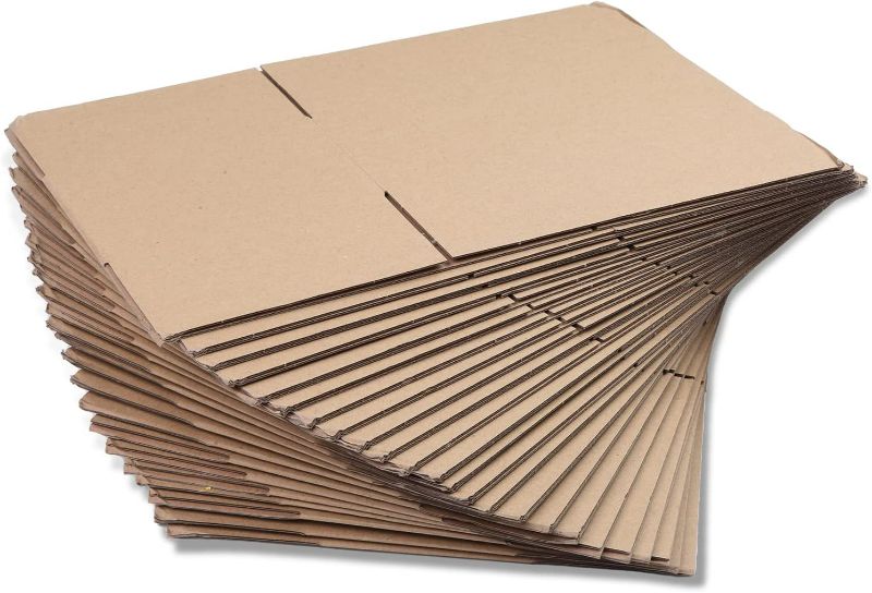 Photo 4 of SEJOVAZE 9x6x4 Inch 25 Pack Small Shipping Boxes, Kraft Corrugated Cardboard Boxes Mailer For Small Business Packaging Mailer
