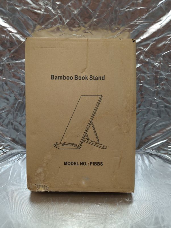 Photo 4 of Bamboo Book Stand,wishacc Adjustable Book Holder Tray and Page Paper Clips-Cookbook Reading Desk Portable Sturdy Lightweight Bookstand-Textbooks Books
