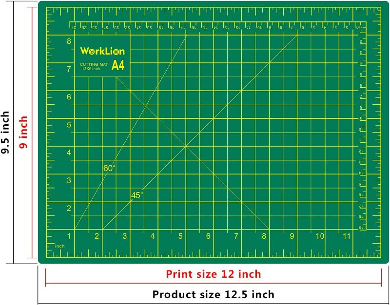 Photo 2 of WORKLION Full 9" x 12" Art Self Healing PVC Cutting Mat, Double Sided, Gridded Rotary Cutting Board for Craft, Fabric, Quilting, Sewing, Scrapbooking Project (3 Pack - Multicolor)
