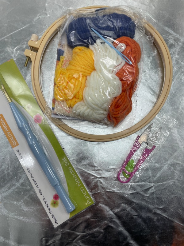 Photo 2 of HI STONE OF SCENERY PUNCH NEEDLE EMBROIDERY STATER KITS PUNCH NEEDLE TOOL FABRIC HOOP YARN RUG PUNCH NEDDLE 