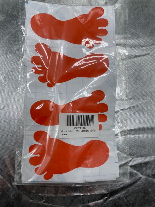 Photo 1 of 48 Pcs 24 Pairs Footprint Stickers Baby Kids Footprint Decals for Floor Wall Stairs to Guide Directions, 6 Colors