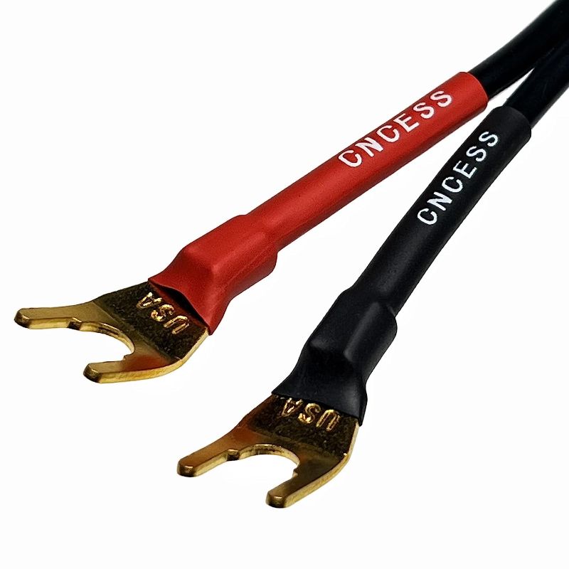 Photo 1 of CNCESS CESS-079 Female Banana Jack to Spade Plug for Speaker Cable (Large Spade)