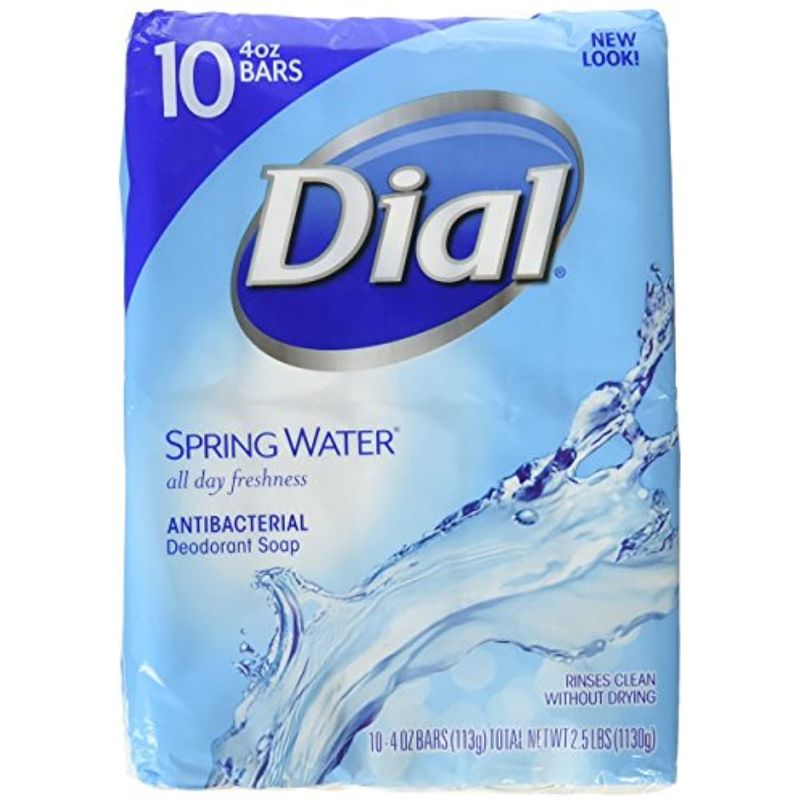 Photo 1 of Dial Antibacterial Bar Soap, Spring Water, 10 4OZ BARS 