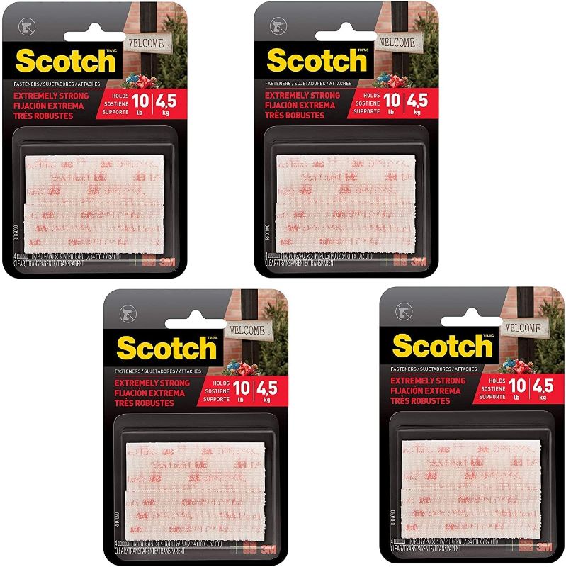 Photo 1 of 3M Scotch All-Weather EZPass iPass Fastlane Toll Fasteners, 8 Sets of 1 Inch x 3 Inches Strips, Clear