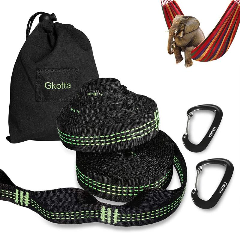 Photo 1 of Gkotta XL Hammock Straps, Hammock Tree Straps Lightweight 20FT Long 32 Adjustable Loops Total with 2 Carabiners Holds up to 1000 Lbs Each Strap