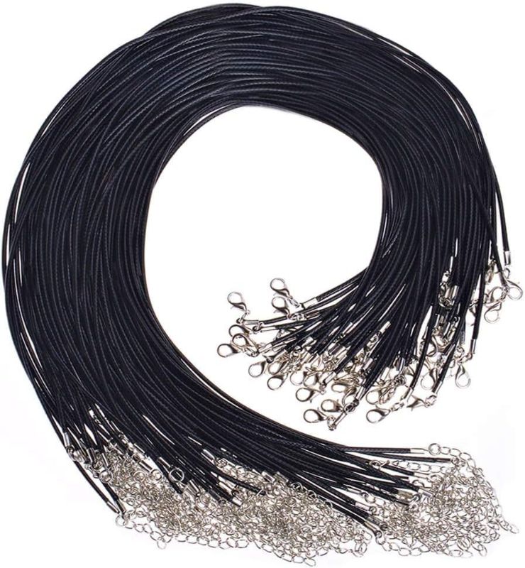 Photo 1 of Paxcoo 50Pcs 18" Black Waxed Necklace Cord for Jewelry Making
