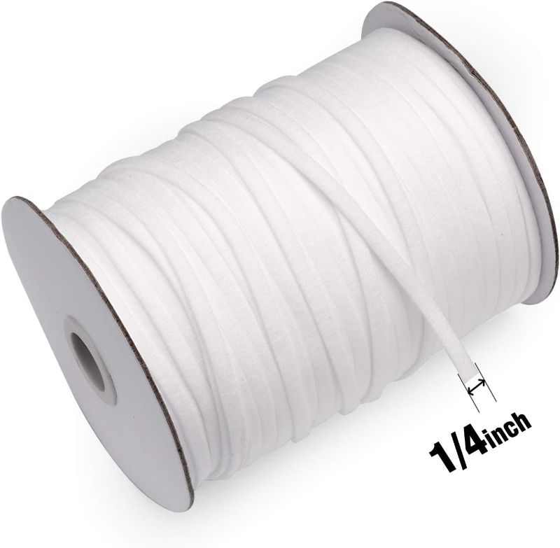 Photo 2 of 125Yard 1/5 Inch Wide White Elastic String Cord Bands Rope with 100 pcs 50MM Aluminum Nose Bridge for Sewing Crafts DIY Mask