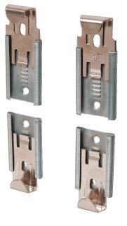Photo 1 of CRL Nickel Plated Adjustable Mirror Clip set for 1/4 in (6 mm) Straight Edge Glass - Package