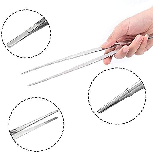 Photo 1 of 2 PCS 12 Inch Tweezer Tongs,Stainless Steel Tweezers Tongs,Kitchen Cooking Tweezer Tongs with Precision Serrated Tips for Baking Decorating Beauty & Sea Food