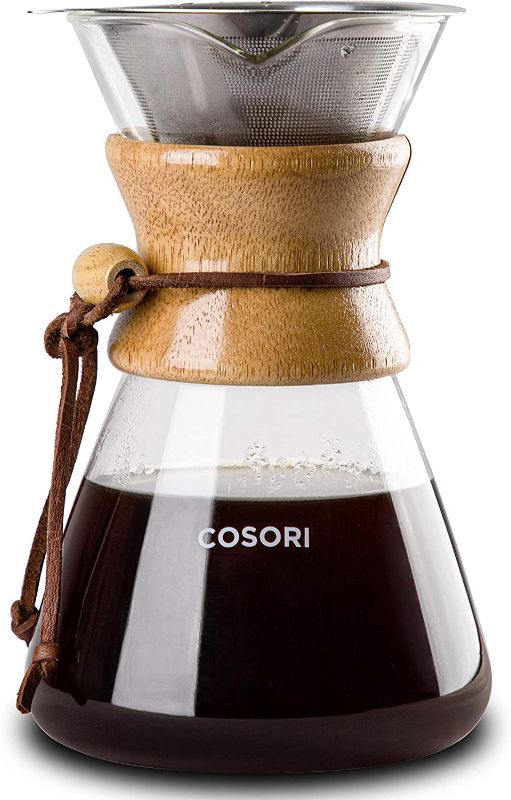 Photo 2 of COSORI Pour Over Coffee Maker with Double-layer Stainless Steel Filter, Coffee Dripper Brewer & Glass Coffee Pot, High Heat Resistant Decanter, 34 Ounce