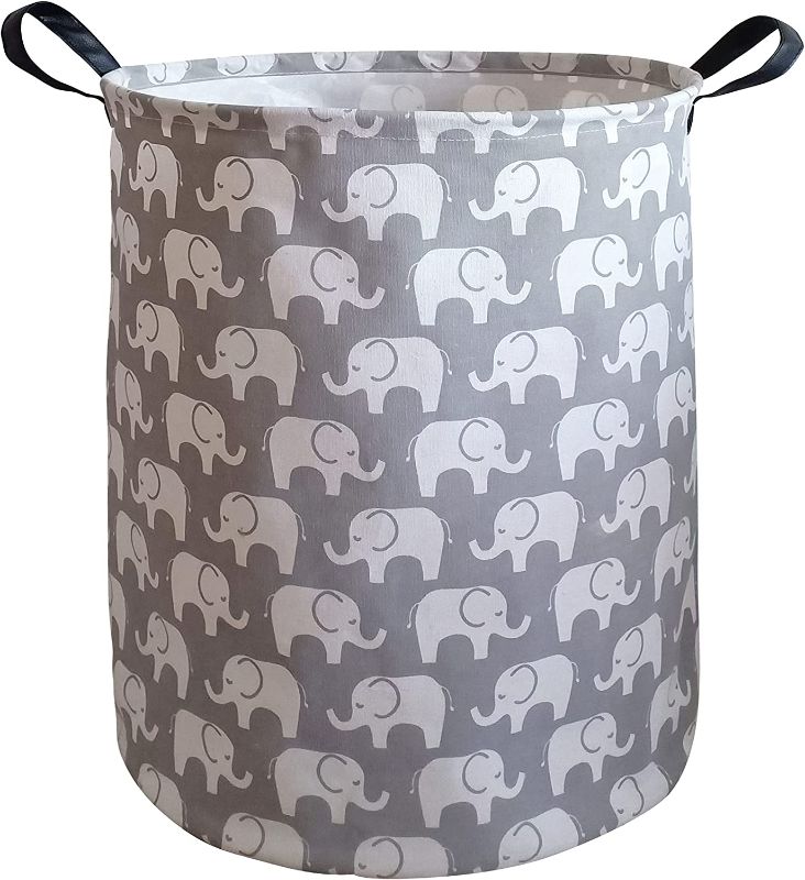 Photo 1 of  Large Sized Storage Basket Waterproof Coating Organizer Bin Laundry Hamper for Nursery Clothes Toys (Elephant)