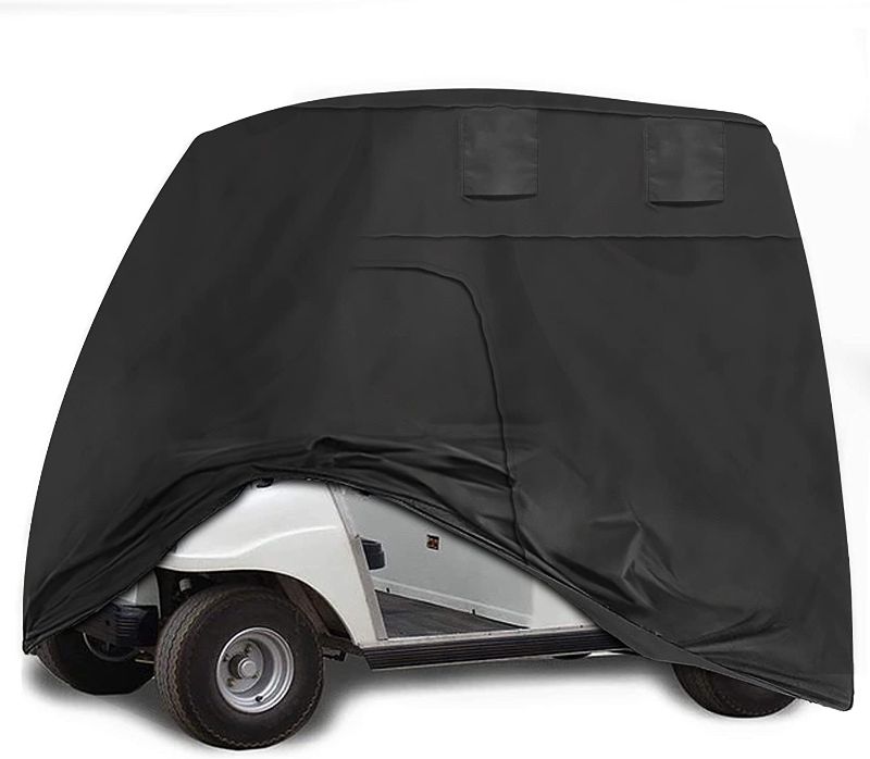 Photo 1 of Femuar Golf Cart Cover 420D Waterproof Outdoor Heavy Duty Golf Cart Protective Cover with Side Zipper Door (112 L x 48 W x 66 H)