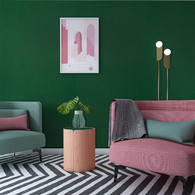 Photo 1 of LEECICILE Green Contact Paper Peel and Stick Wallpaper Solid Waterproof Modern Removable Wallpaper Self-Adhesive Vinyl for Cabinet Wall Decoration Furniture Renovation 15.7"x197"