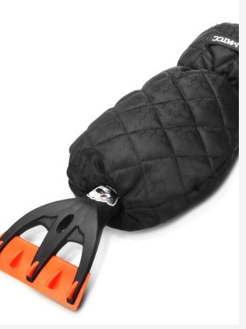 Photo 1 of Ice Scraper Mitt with Warm and Soft Fleece for Car Windshield