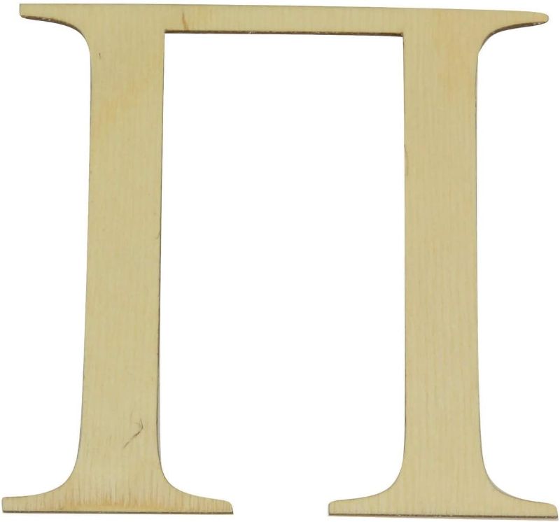 Photo 1 of Unfinished Greek Letter Pi Wood Cutout, Available in a Variety of Sizes and Thicknesses (6" Tall, 1" Thick Baltic Birch Plywood)