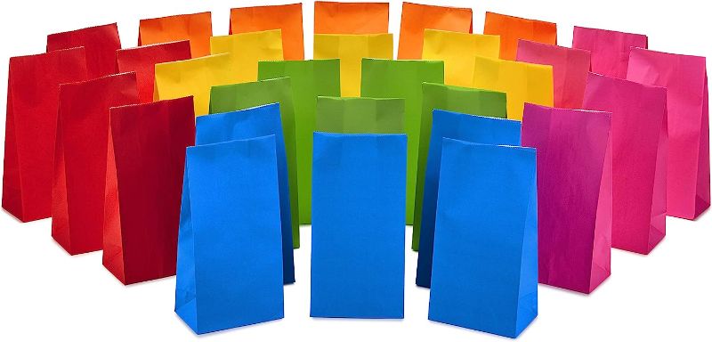 Photo 1 of Hallmark Solid Color Party Favor and Wrapped Treat Bags (30 Ct., 5 Each of Blue, Red, Green, Yellow, Orange, Pink) for Birthdays, Baby Showers, Kids Crafts and Activities, May Day, Care Packages