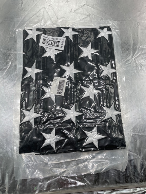 Photo 2 of Thin Blue Line Flag, 3x5 FT Blue line Flag Made in US, with Embroidered Stars, Sewn Stripes, Brass Grommets, UV Protection, 300D Nylon Black White and Blue