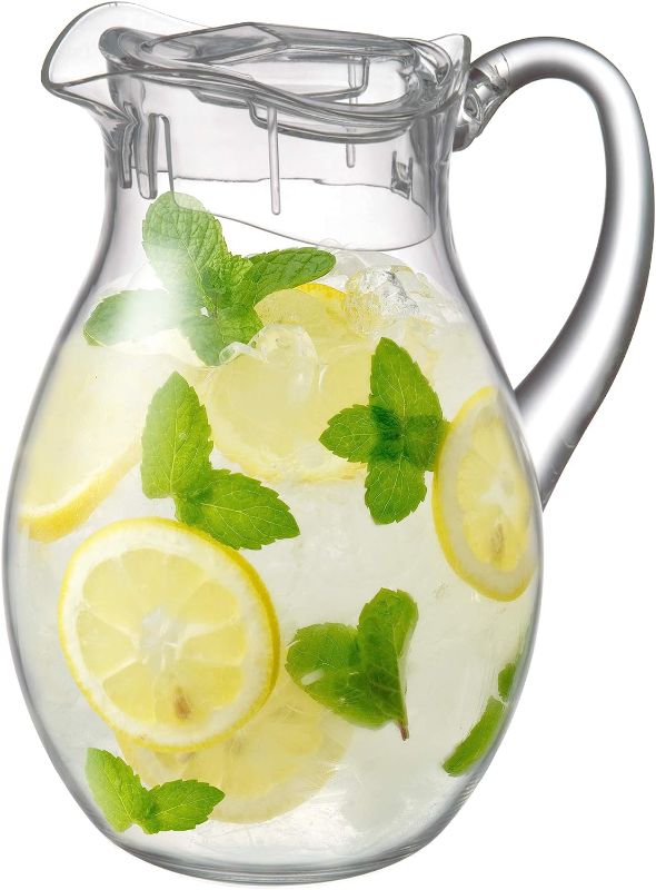 Photo 1 of Amazing Abby - Bubbly - Acrylic Pitcher (72 oz), Clear Plastic Water Pitcher with Lid, Fridge Jug, BPA-Free, Shatter-Proof, Great for Iced Tea, Sangria, Lemonade, Juice, Milk, and More