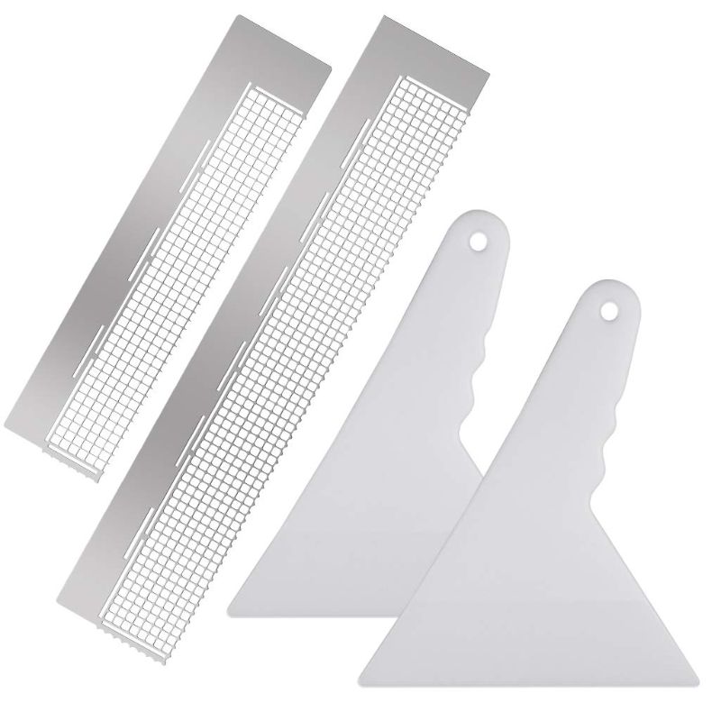 Photo 2 of  2 Pieces Diamond Painting Ruler Stainless Steel Diamond Mesh Ruler with 520 Blank Grids and 240 Blank Grids, 2 Pieces Diamond Painting Fix Tool for 5D DIY Diamond Painting