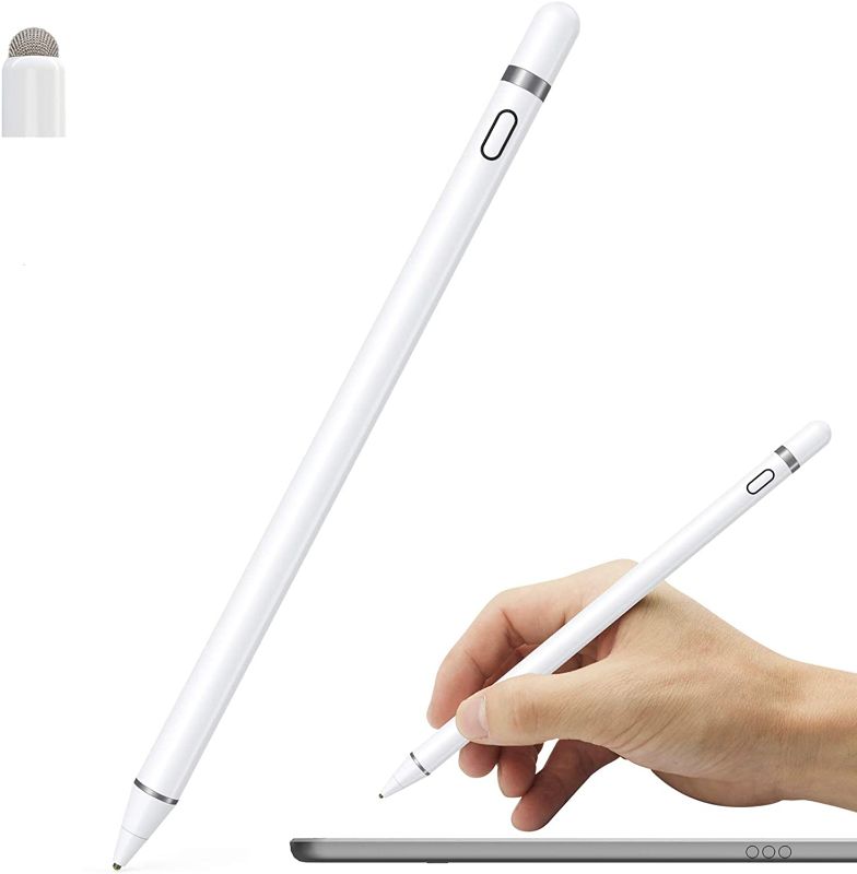 Photo 2 of Active Stylus Pen Compatible for iOS&Android Touch Screens, Pencil for iPad with Dual Touch Function,Rechargeable Stylus for iPad/iPad Pro/Air/Mini/iPhone/Cellphone/Samsung/Tablet Drawing&Writing