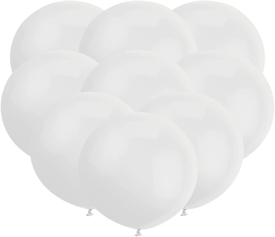 Photo 1 of GuassLee 18 Inch Big Balloon Latex Giant Balloon Jumbo Thick Balloons for Photo Shoot/Birthday/Wedding Party/Festival/Event/Carnival Decorations 30ct/Pack White